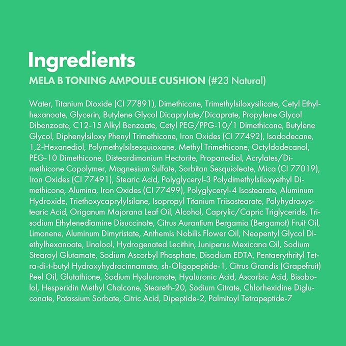 Easydew Mela B Toning Ampoule Cushion - 3-in-1 Age-Defying Sun Shield Full Coverage Cushion Foundation with Niacinamide & Hyaluron-Vital C - Face Makeup Korean Skin Care 0.45 oz (#23 Natural)