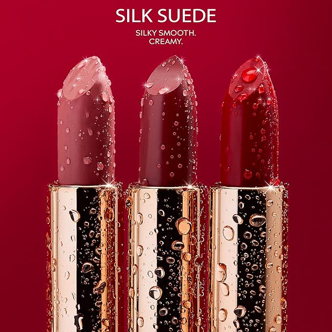 NATASHA MOOR Silk Suede Lipstick: Long-Lasting, Hydrating Semi-Matte Finish - Creamy, Cruelty-Free Formula - Silky Smooth and Highly Pigmented - Mirror for On-the-Go Glamour - POWERFUL