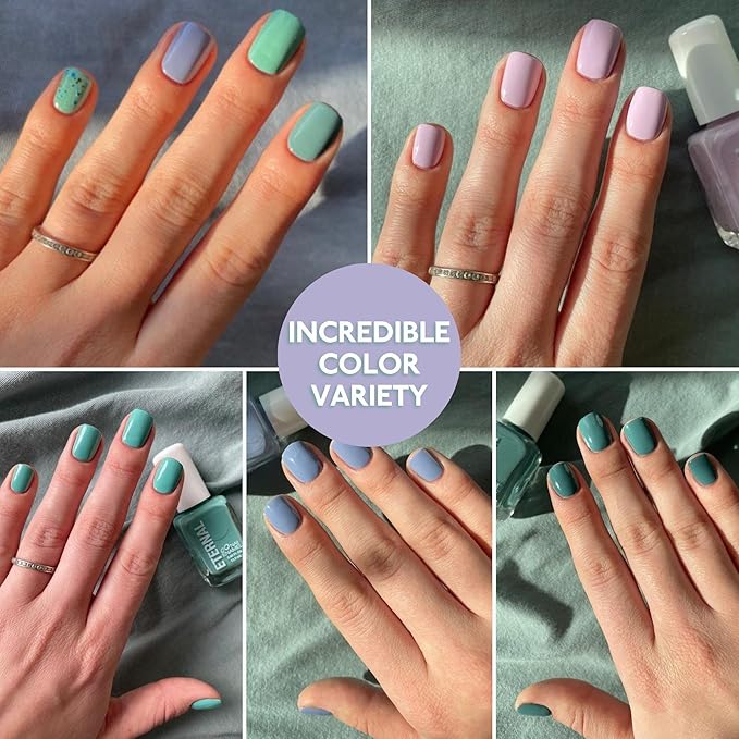 Eternal Glitter Nail Polish Set for Women (UNDER THE SEA) - Ocean Blue Nail Polish Set for Girls | Quick Dry & Long Lasting Nail Polish Kit for Home DIY Mani Pedi | Made in USA,13.5mL (Set of 5)