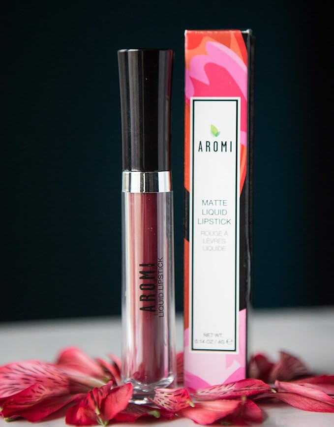 Aromi Maroon Burgundy Liquid Lipstick | Long-Lasting, Dark Red Lip Color for Women, Vegan, Bordeaux Wine Shade, Waterproof (Red Dahlia)