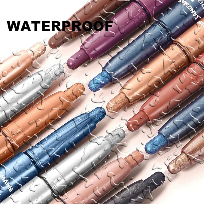 Blue Eyeshadow Stick Shimmer Cream Single Eyeshadow Pencil Makeup, High Pigmented Crease-proof Eye Shadow Brightener Stick, Hypoallergenic Waterproof Long Lasting Eye Highlighter stick(B-22#)