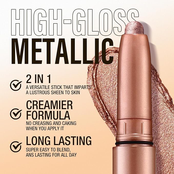 Jolilab Eyeshadow Stick Set, 2 Colors Matte Professional Bright-Colored Contouring and Highlight Eyeshadow Stick, Cream Waterproof Long Lasting High Pigmented Eye Shadow. (2, 01+21 2pcs)