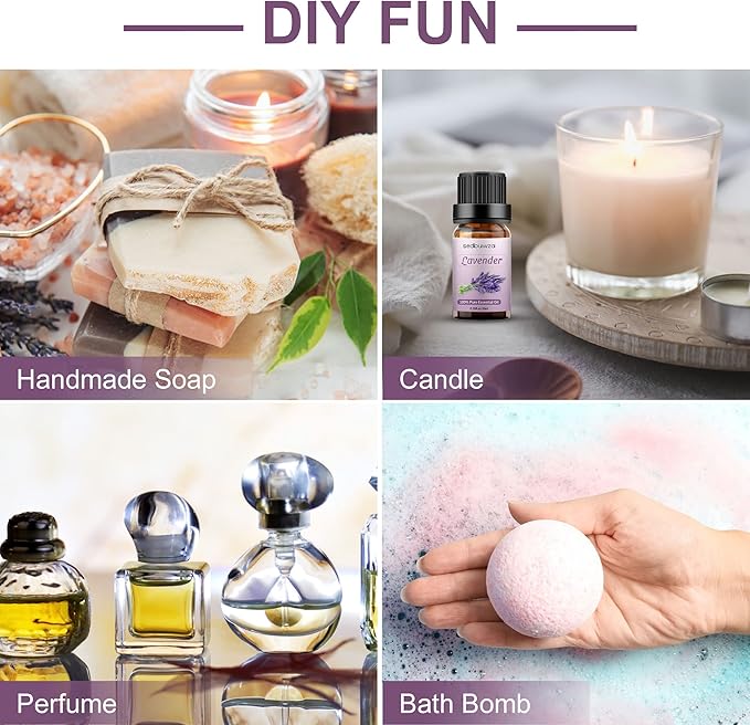 Sedbuwza Lavender Essential Oil, Pure Organic Lavender Fragrance Oil for Diffuser, Humidifier, Soap, Candle, Perfume