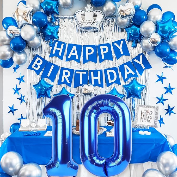 40 Inch Large Numbers Balloons 0-9, Self Inflating Navy Blue Foil Number 0 Helium Balloon Boy Girl, Big Dark Royal Blue Digit 0 Balloons for Women Men 30 40 50 60 70 80 100 Birthday Party Decoration