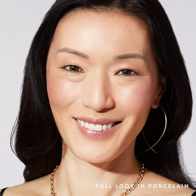 LAURA GELLER NEW YORK Blush-n-Glow Kit (3 PC): Baked Balance-N-Glow Illuminating Powder Foundation, Porcelain + Retractable Kabuki Brush + Baked Blush-N-Brighten, Pink Grapefruit