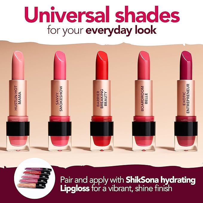 ShikSona Exotic Entrepreneur | Vegan, Creamy, Full Coverage Matte Lipstick in a Timeless, Vibrant Plum Shade