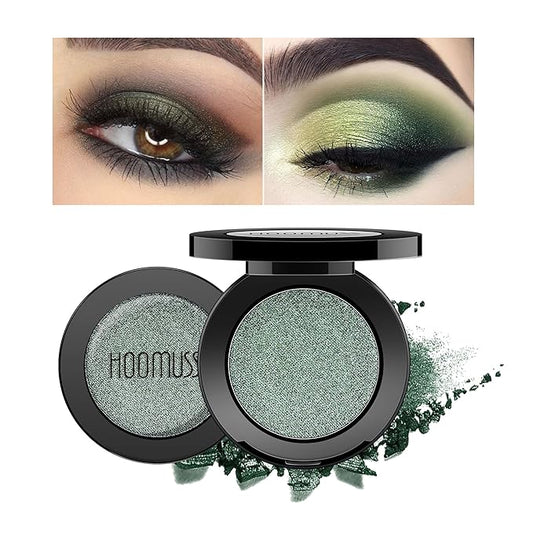 Emerald Green Eyeshadow Shimmer Handmade Eye Sahdow Pressed Powder Palette, High Pigmented & Long Lasting, Intense Color Green Matte Eyeshadow (Emerald)