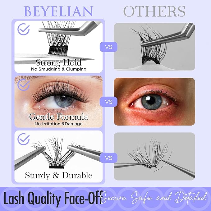 PopUp Self Adhesive Eyelashes Clusters, Press On Lashes Pre Glued Eyelash Extension Kit with Lash Tweezer,10-16mm No Glue No Remover Needed Self Adhesive Lashes Clusters AC01