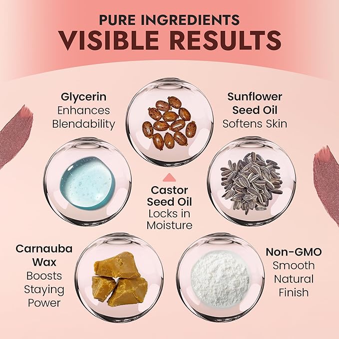 BaeBlu - Organic Blush Tube, Cabernet - 100% Natural Vegan Cream Blush Sticks, Multi-Use Bronzer, & Highlighter for Lips, Cheeks & Eyes, Buildable Shimmer, Gluten-Free, Paraben-Free, Made in USA