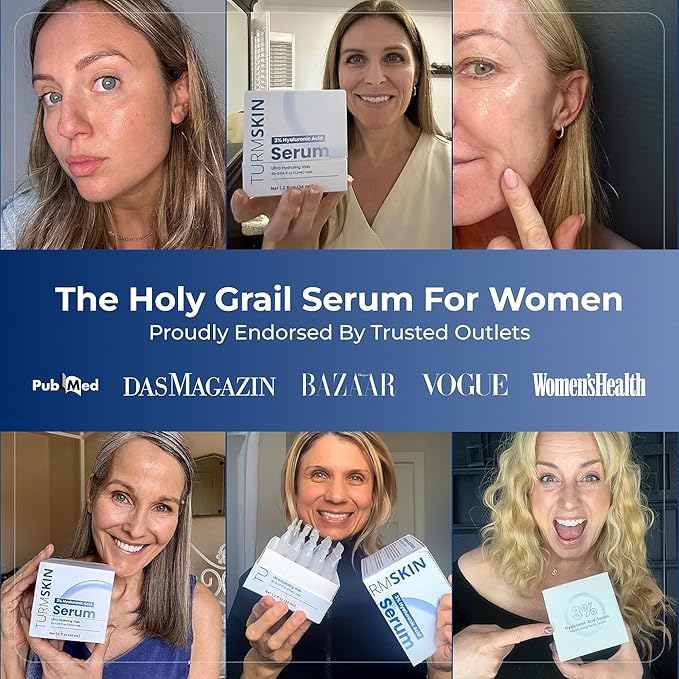 TURMSKIN® Hyaluronic Acid Serum Ampoules [ULTRA HYDRATING VIALS] - 3% Hyaluron Booster for Glass Skin & Anti Aging - 24 Hours Hydration - Soft PE Triple Hyaluronic Complex for Faceskin Repair & Renew