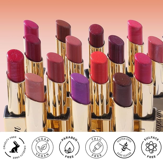Red Lipstick Moisturizing for Women Shimmer Tinted Lip Balm Hydrate Nourish Rasberry Lip Gloss Cruelty Free Lip Makeup, ZG116 Crystal