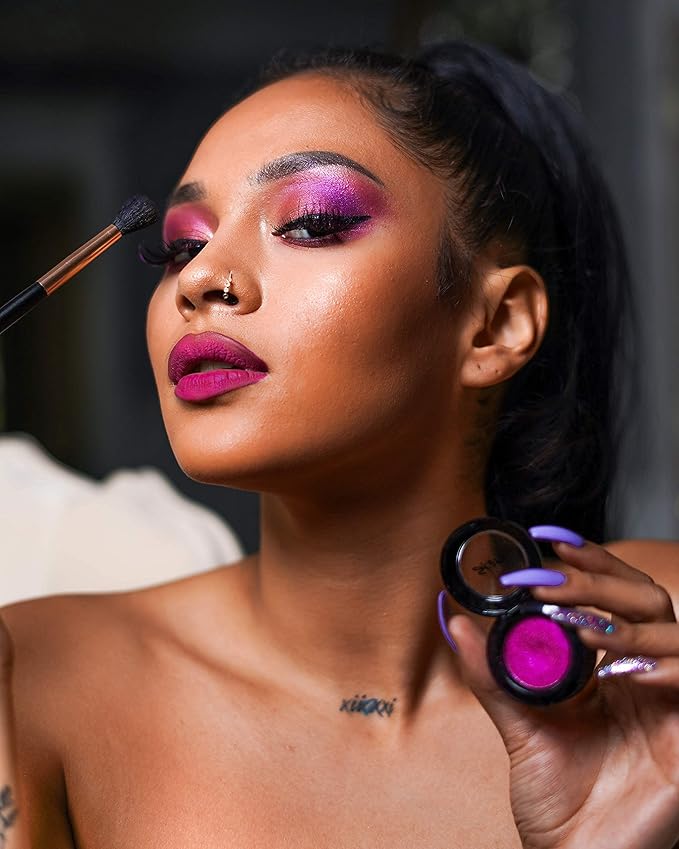 Skone Cosmetics Gems Eye Shadow, Highly Pigmented, Longwear Eye Makeup, Single Eyeshadow with Pro Shimmery Finish - Ultra-Blendable, Slightly Shimmer Shades - PinkEyeshadow - Strawberries