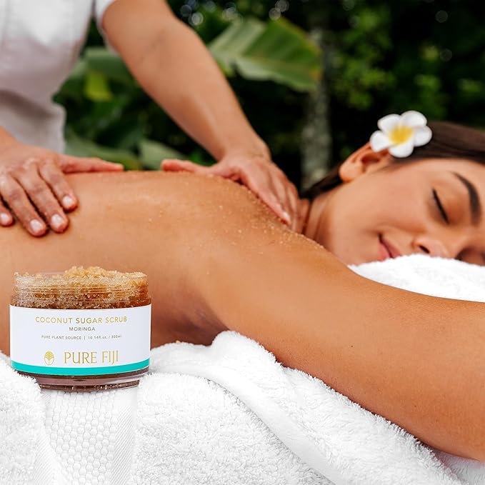 Pure Fiji Coconut Sugar Body Scrub, Moringa (10.14 Oz /300ml)