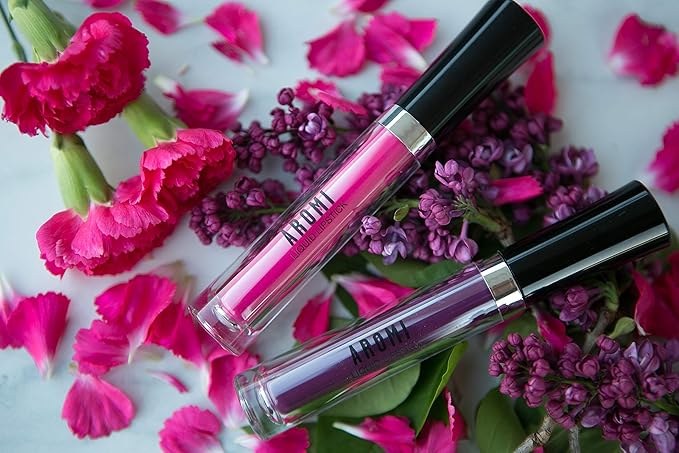 Aromi Neon Pink Liquid Lipstick | Bright Magenta Lip Color, Vegan, Cruelty-free, Hot Pink, Smudge Proof, Waterproof, Long-lasting, Handmade (Electric Orchid)