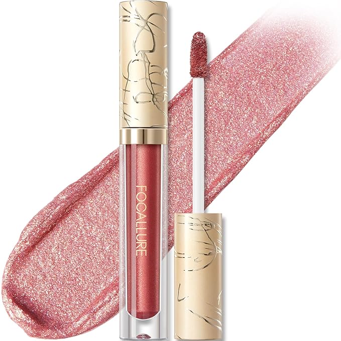 FOCALLURE Metallic Liquid Lipstick,Non Stick Cup Lip Gloss,High Impact Lip Color with Transfer-proof Wear,Long Lasting & Waterproof Lipstick Makeup for Women,Bad Romance