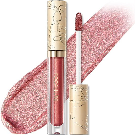 FOCALLURE Metallic Liquid Lipstick,Non Stick Cup Lip Gloss,High Impact Lip Color with Transfer-proof Wear,Long Lasting & Waterproof Lipstick Makeup for Women,Bad Romance