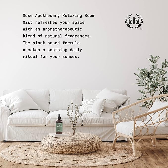 Muse Apothecary Room Ritual - Botanical Collection - Christmas Room Spray, Aromatic and Relaxing Room Mist, Air Freshener Spray, Infused with Natural Aromatherapy Essential Oils - 8 oz, Warm Cedar