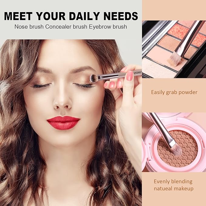 ZOREYA Makeup Brushes, 15 Pcs Professional Premium Synthetic Brush Set, Foundation Concealer Eyeshadow Blush Makeup Brush Set (Champagne Gold)