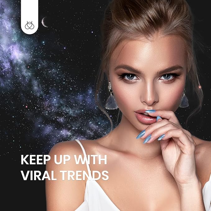 Beetles Cat Eye Gel Nail Polish, 6 Colors Glitter Gel Polish Kit Silver Pink Blue Purple Red Green Velvet Set with Magnet Soak Off UV French Nail Art Romantic Galaxy Series Gift for Women