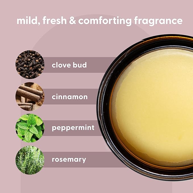 100% Grass Fed Beef Tallow for Skin, Body and Face | Moisturizing Honey Balm Scented with Cinnamon, Rosemary, Peppermint and Clove Bud Essential Oils | Suitable For Dry & Irritated Skin, 2 oz (57g)