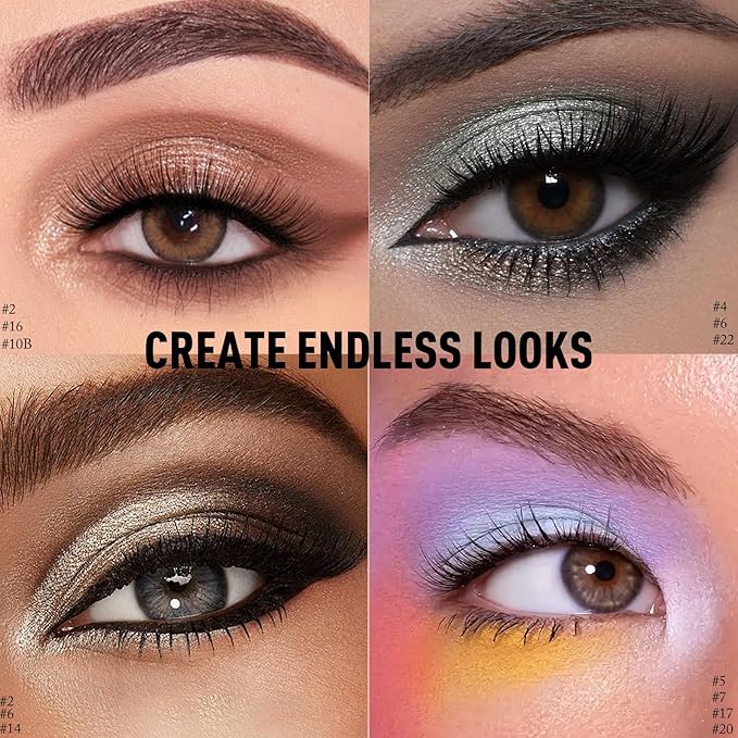 Champagne Pink Shimmer Eyeshadow Stick, Waterproof Cream Eye Shadow Pencil Long-Lasting Crease-Proof Glitter Eyeshadow Crayon Smooth High Pigmented Highlighter Neutral Eye Shadow Liner Makeup