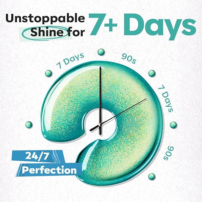 modelones Blue Nail Polish Set, 6 Colors White Green Glitter Pearl Mermaid Quick Dry Mini Starter Kit, Long Lasting Art DIY Manicure Set at Home for Women Girls