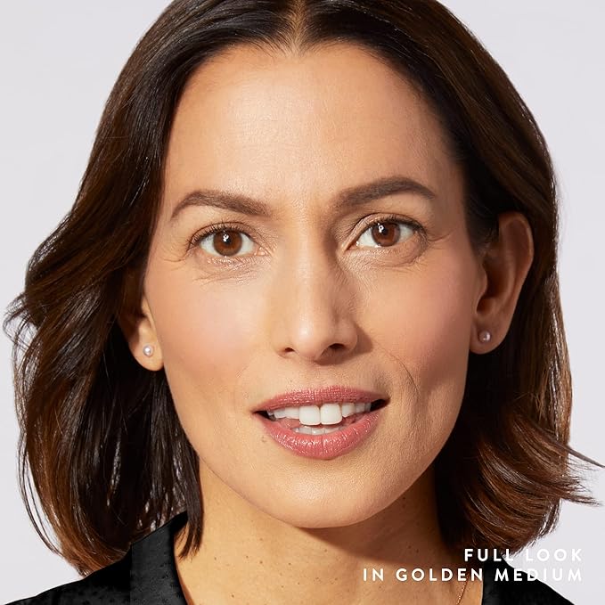 LAURA GELLER NEW YORK Blush-n-Glow Kit (3 Piece) Baked Balance-N-Glow Illuminating CC Powder Foundation Golden Medium, Retractable Kabuki Brush, Baked Blush-N-Brighten Pink Grapefruit