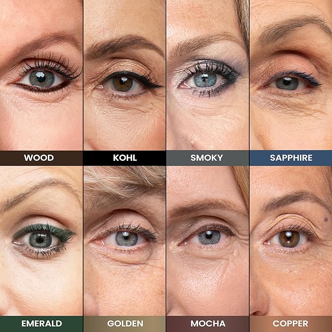 PRIME PROMETICS PrimeEyes Glide Eyeliner for Mature Women – Waterproof, Long-Stay and Mess-Proof – Gel Creme Texture, Discreet Sharpener and Effective Smudger (Golden Metallic)