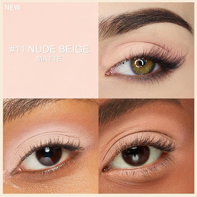 Erinde Waterproof Eyeshadow Stick, Cream Eye Shadow Stick, Long-Lasting, Crease-Proof, Cream to Powder Buildable & Blendable Eye Shadow Pencils Crayon, Vegan & Cruelty-Free, 11 Nude Beige