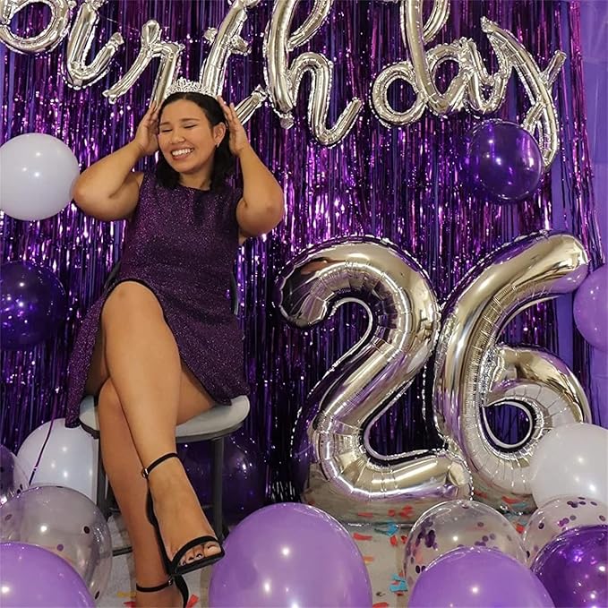 40" Silver Number 6 Balloon for Girls Boys, Large Self Inflating Helium Foil Number Balloons Set 0-9 for Women Men 6th 16th 60th Birthday Anniversary Wedding New Year Party Decorations Supplies