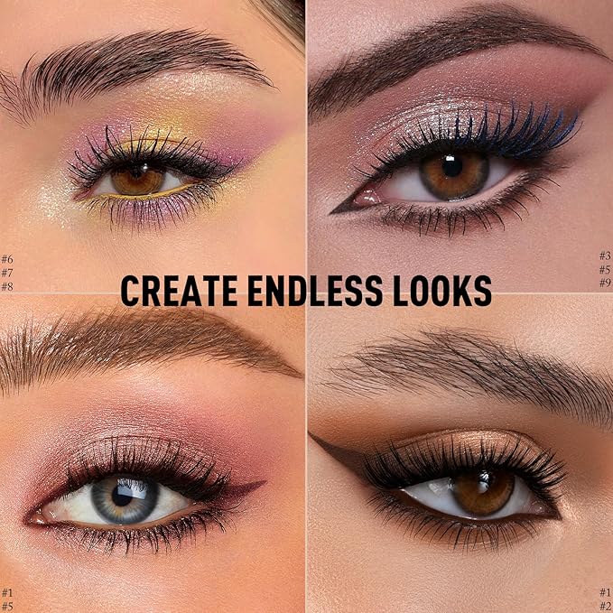 Shimmer Eye Shadow Stick, Cream Eyeshadow Stick Long-Lasting Crease-Proof Blendable Eye Brightener Pencil Multi-use for Eyeliner Highlighter Smooth Cream to Powder Eyes Crayon Makeup, 8 FANCY