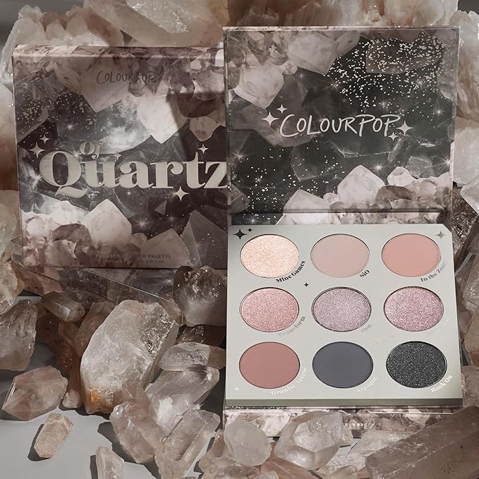 ColourPop Of Quartz Eyeshadow Palette - Neutral Taupe Palette with Metallic and Matte Finishes - High-Pigment Eye Makeup with a Long-Wearing Formula (0.3 oz)