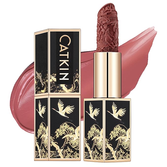 Catkin Moist Lipstick Hydrating High Impact Color Infused with Vitamin E and Avocado Oil Smooth Soft Texture Long Lasting Rose Glow Finish 136