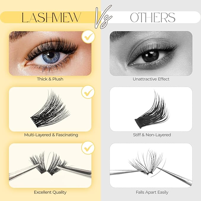 PopUp Lash-Extension-Clusters, Volume Lash Clusters 9-18mm mix Fluffy Lash Extension D Curl Individual Lashes DIY Clusters Lashes Extension at Home NM03