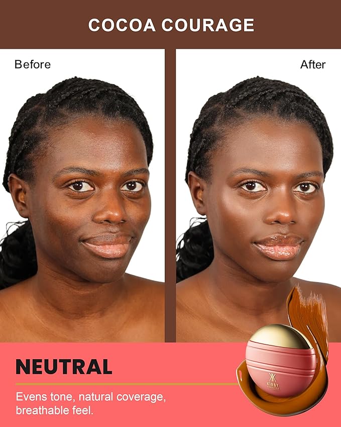 Konfident Glow Skin Tint – Cocoa Courage Hydrating Oil-Free Glass-Skin Foundation, Buildable Light-to-Medium Coverage, 30 ml – Inclusive Clean Makeup for Radiant Confidence