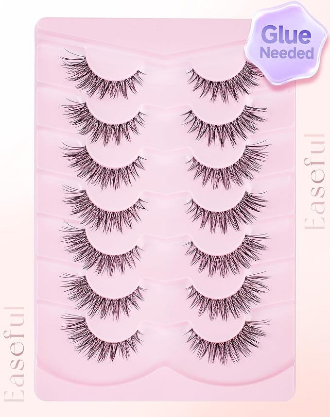 Wispy Natural Lashes Flared False Eyelashes Fluffy Fake Lashes Flared-06