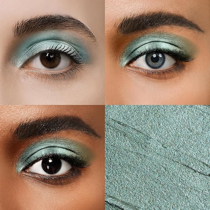 Cream Waterproof Hypoallergenic Eyeshadow Stick, long wear Metallic Glitter Matte Eye Shadow Pencil With Makeup Brush, Eye Brightener, 58 Avocado Metallic