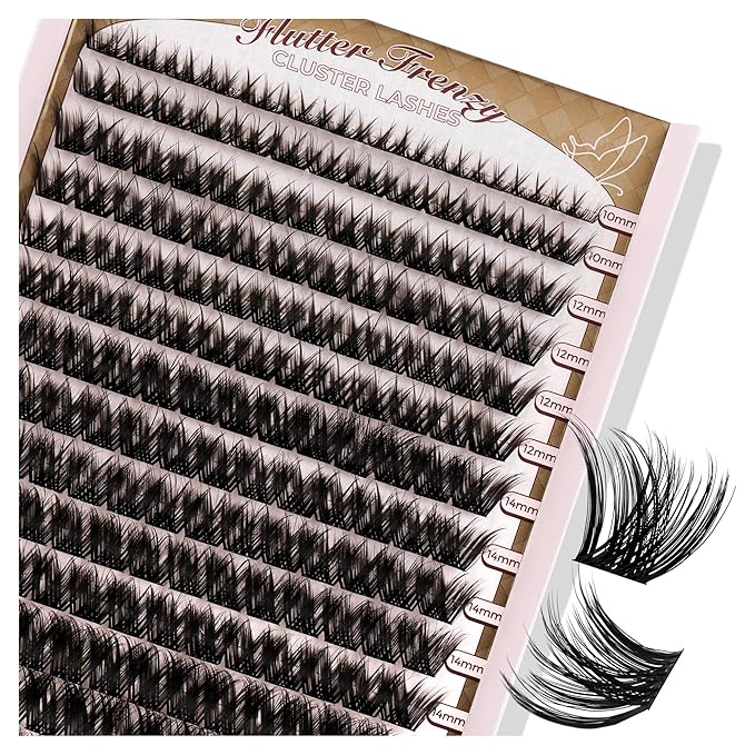 PopUp Lash-Extension-Clusters 182pcs D Curl Lash Clusters Natural Look Cluster Lashes Extensions Super Thin Band & Soft Lashes Reusable 9-16mm MIX (C163)