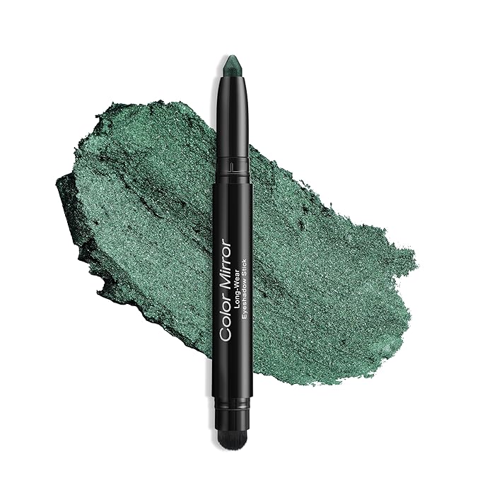 Cream Waterproof Hypoallergenic Eyeshadow Stick, long wear Metallic Glitter Matte Eye Shadow Pencil With Makeup Brush, Eye Brightener, 63 Evergreen Shimmer