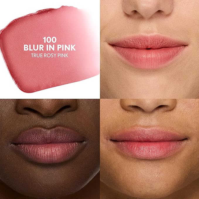 COVERGIRL Clean Fresh Yummy Blur Lipstick, Blurring Effect, Matte Lip Color, Sweet Pomegranate Flavored, Vegan Formula - 100 Blur in Pink (True Rosy Pink)