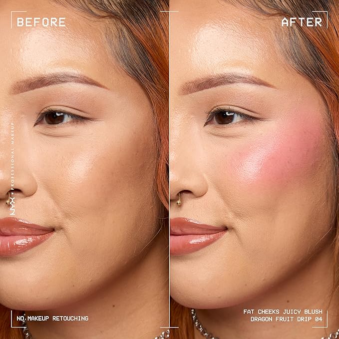 NYX PROFESSIONAL MAKEUP Fat Cheeks Liquid Blush, Buildable, Dewy Blush with Long-Lasting 12HR Wear - Dragon Fruit Drip (Pinky Coral)