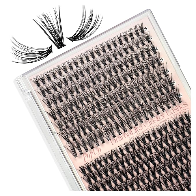 PopUp Lash-Extension-Clusters D Curl Lash Clusters Natural Look Cluster Lashes Extensions Band & Soft Lashes Reusable 9-16mm MIX (30D+40D)