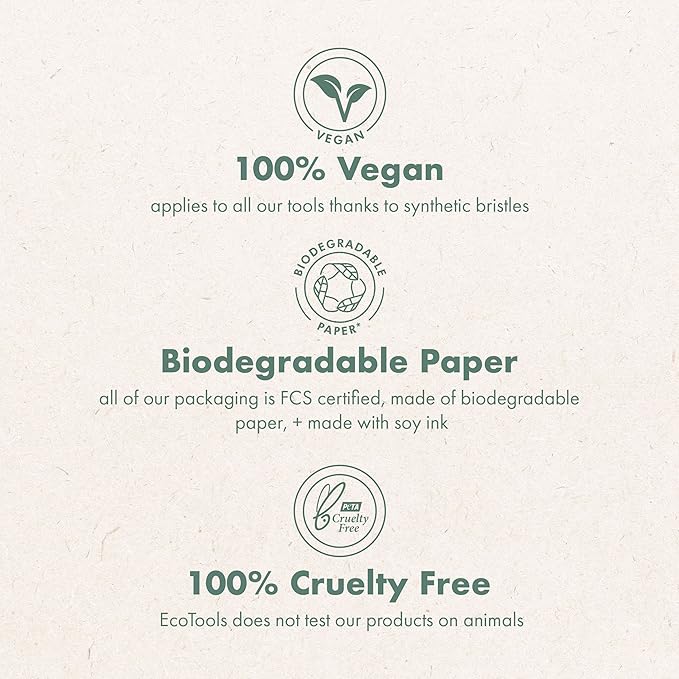 EcoTools Blend + Conceal Dual-Ended Makeup Brush, Foundation & Concealer Brush For Liquid & Cream Formulas, Face Makeup Brush, Synthetic Bristles, Vegan & Cruelty-Free, Travel & Eco-Friendly, 1 Count