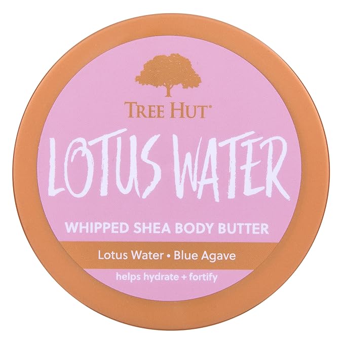 Tree Hut Lotus Water Whipped Shea Body Butter, Long-lasting Hydration Leaves Skin Feeling Soft & Moisturized, Lightweight, Nourishing Essential Body Care, 8.4 fl oz.