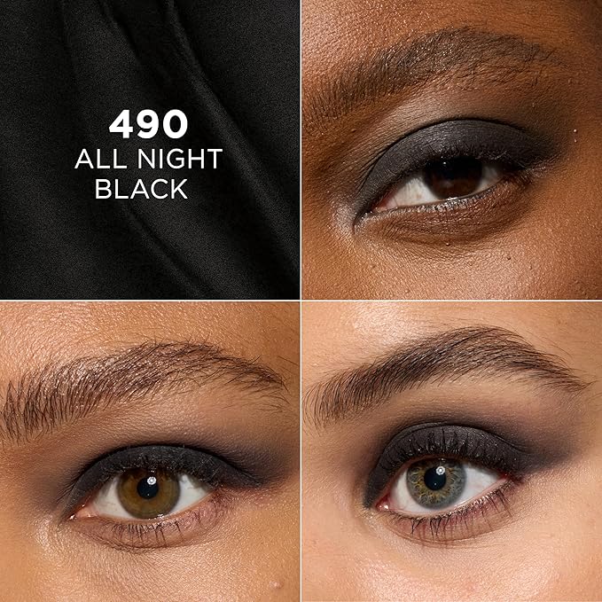 L'Oreal Paris Makeup Le Shadow Stick Eyeshadow, Blendable, Smudge-Resistant, Smokey Cream Eyeshadow, 490 All Night Black