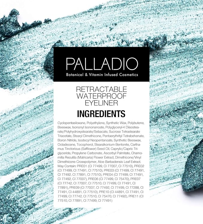Palladio Retractable Waterproof Eyeliner, Richly Pigmented Color and Creamy, Slip Twist Up Pencil Eye Liner, Smudge Proof Long Lasting Application, All Day Wear, No Sharpener Required, Brownie