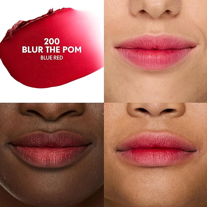COVERGIRL Clean Fresh Yummy Blur Lipstick, Blurring Effect, Matte Lip Color, Sweet Pomegranate Flavored, Vegan Formula - 200 Blur the Pom (Blue Red)