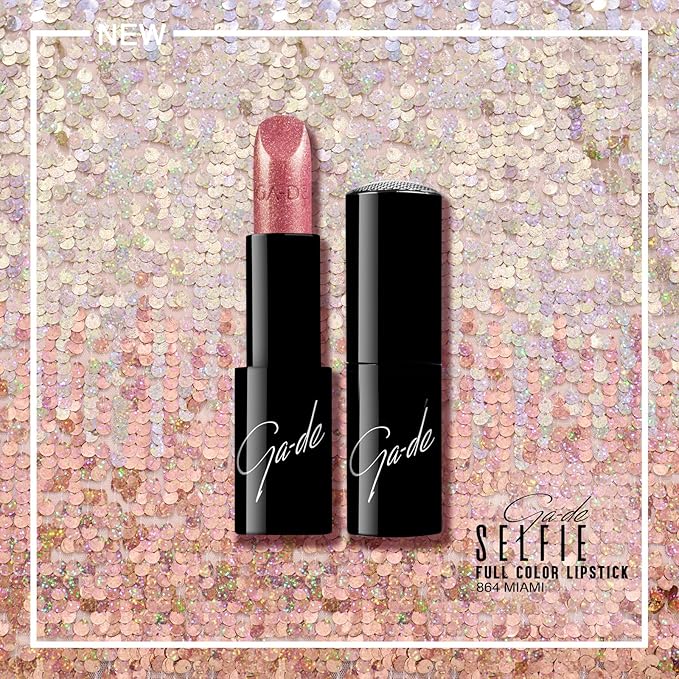 GA-DE Selfie Full Color Lipstick, 864 - Long Lasting High Pigment Lipstick with Argan Oil - Creamy Radiant Shine and Hydrating Benefits - 0.14 oz