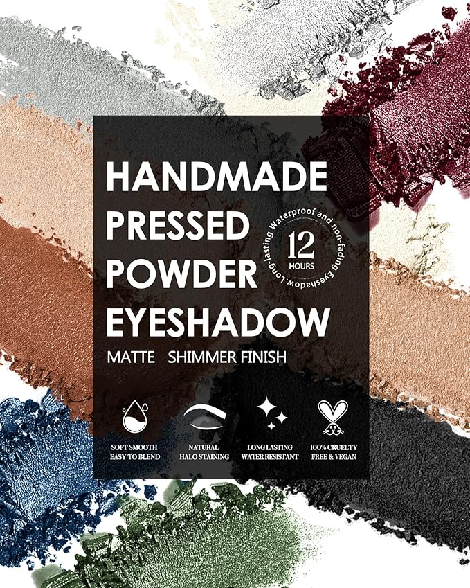 Single White Eyeshadow Handmade Goth Eye Sahdow Makeup Palette for Halloween Pigmented Long Lasting White Matte Eyeshadow-1White