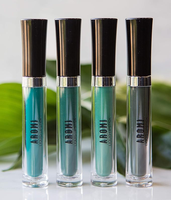 Aromi Emerald Green Liquid Lipstick | Dark Evergreen Lip Color, Vegan, Cruelty-free, Smudge Proof, Long-Lasting, Waterproof, Handmade (Emerald Green)